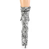 Pleaser FLAMINGO-1050SP Black White Snake Print Boots