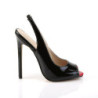 Pleaser SEXY-08 Black Slingback Peep Toe Pumps Women