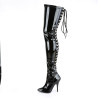 Pleaser SEDUCE-3063 Patent Laced Thigh High Boots