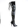 Pleaser SEDUCE-3063 Patent Laced Thigh High Boots