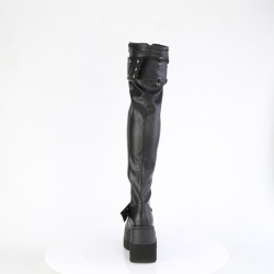 Demonia SHAKER-325 Platform Thigh High Wedge Boots