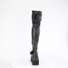 Demonia SHAKER-325 Platform Thigh High Wedge Boots