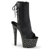 Pleaser STARDANCE-1018-7 Black Vegan Leather Silver