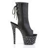 Pleaser STARDANCE-1018-7 Black Vegan Leather Silver