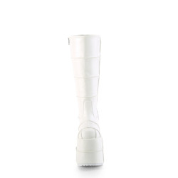 Demonia STACK-301 White Vegan Leather Sale Women