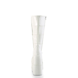 Demonia STACK-301 White Vegan Leather Sale Women