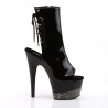 Pleaser ADORE-1018-3 Black Pewter Strass Ankle Boots