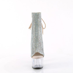 Pleaser ADORE-1018C-RS Silver Strass Transparent Boots