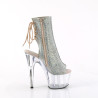 Pleaser ADORE-1018C-RS Silver Strass Transparent Boots