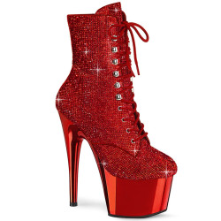 Pleaser ADORE-1020CHRS Red Strass Chrome Sale Women