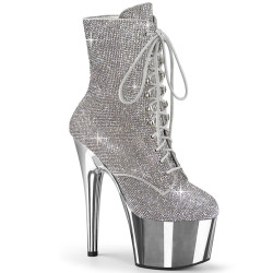 Pleaser ADORE-1020CHRS Silver Strass Chrome Sale Women