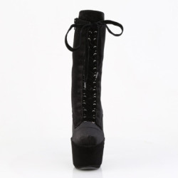 Pleaser ADORE-1045VEL Black Velvet Women Ankle Boots