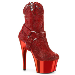 Pleaser ADORE-1029CHRS Red Strass Chrome Sale Women