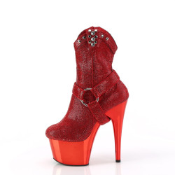 Pleaser ADORE-1029CHRS Red Strass Chrome Sale Women