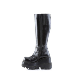 Demonia SHAKER-100 Black Vegan Platform Wedge Knee Boots