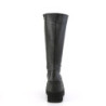 Demonia SHAKER-100WC Black Wide Calf Wedge Knee Boots