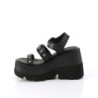Demonia SHAKER-13 Black Vegan Platform Wedge Sandals