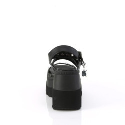 Demonia SHAKER-13 Black Vegan Platform Wedge Sandals