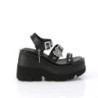 Demonia SHAKER-13 Black Vegan Platform Wedge Sandals