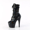 Pleaser ADORE-1046 Black Hologram Patentatching Boots