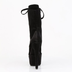Pleaser ADORE-1045VEL Black Velvet Women Ankle Boots