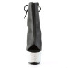 Pleaser BEJEWELED-1018DM-7 Black Vegan Leather Silver