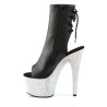 Pleaser BEJEWELED-1018DM-7 Black Vegan Leather Silver