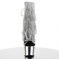 Pleaser ADORE-1017RSF Transparent Silver Chrome Boots