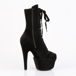 Pleaser ADORE-1045VEL Black Velvet Women Ankle Boots