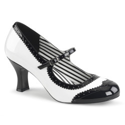 Pleaser Pink Label JENNA-06 White Black Patent Sale