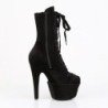 Pleaser ADORE-1045VEL Black Velvet Women Ankle Boots