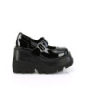Demonia SHAKER-23 Black Patent Platform Wedge Pumps