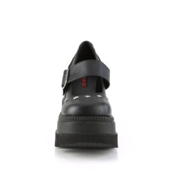 Demonia SHAKER-23 Black Vegan Platform Wedge Pumps