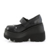 Demonia SHAKER-23 Black Vegan Platform Wedge Pumps