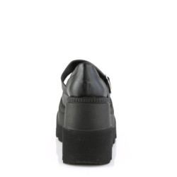 Demonia SHAKER-23 Black Vegan Platform Wedge Pumps