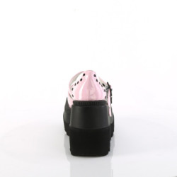 Demonia SHAKER-27 Rose White Platform Wedge Pumps