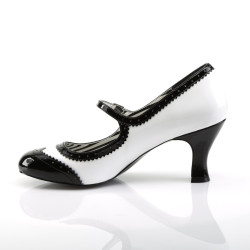 Pleaser Pink Label JENNA-06 White Black Patent Sale