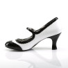 Pleaser Pink Label JENNA-06 White Black Patent Sale