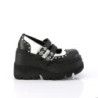 Demonia SHAKER-27 Black White Platform Wedge Pumps