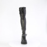 Demonia SHAKER-325 Platform Thigh High Wedge Boots