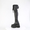 Demonia SHAKER-325 Platform Thigh High Wedge Boots