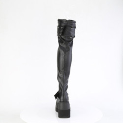 Demonia SHAKER-325 Platform Thigh High Wedge Boots