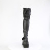 Demonia SHAKER-325 Platform Thigh High Wedge Boots