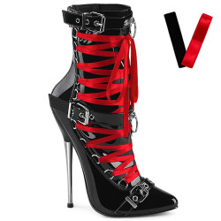 Devious DAGGER-1032 Black Patent Ankle High Boots Women