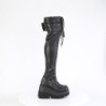 Demonia SHAKER-325 Platform Thigh High Wedge Boots