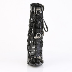 Devious DAGGER-1032 Black Patent Ankle High Boots Women