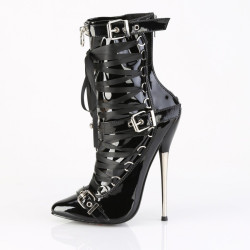 Devious DAGGER-1032 Black Patent Ankle High Boots Women