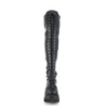 Demonia SHAKER-350 Platform Thigh High Wedge Boots