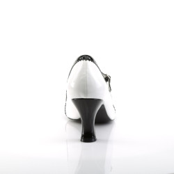 Pleaser Pink Label JENNA-06 White Black Patent Sale