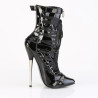 Devious DAGGER-1032 Black Patent Ankle High Boots Women